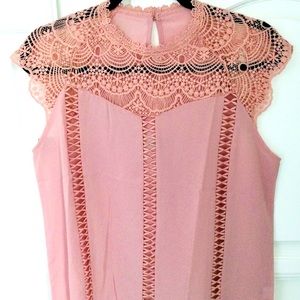 Pink sleeveless top